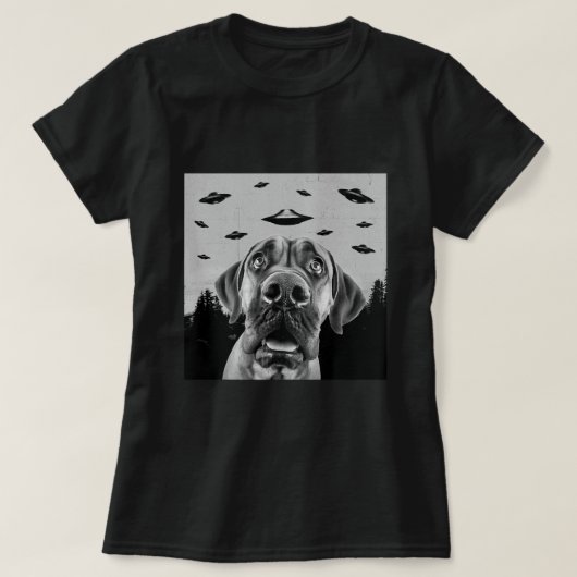 Alien UFO Funny Spanish Mastiff Hondenliefhebber M T-shirt (Design voorkant)