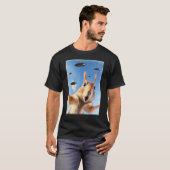 Alien UFO Funny Squirrel Selfie T-shirt (Voorkant volledig)