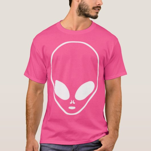 Alien UFO gezicht op zak T-shirt (Voorkant)