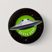 Alien UFO: "Hier buiten" grappig Ronde Button 5,7 Cm (Voorkant)
