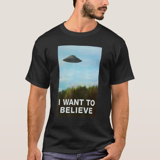 Alien Ufo Hunter, die ik graag ufo-dag wil geloven T-shirt (Voorkant)