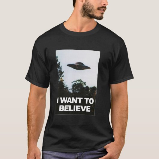 Alien UFO Hunter die ik wil geloven T-shirt (Voorkant)