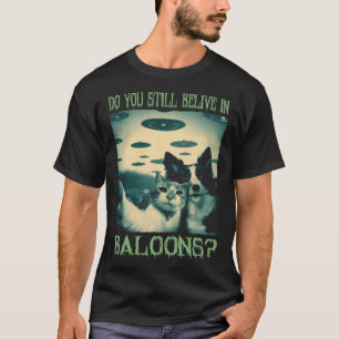 Alien UFO Hunter hond en kat uso selfie alien T-shirt