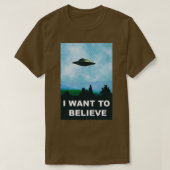 Alien Ufo Hunter, ik wil u geloven in Ufo 1 T-shirt (Design voorkant)