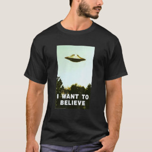Alien Ufo Hunter Shirt, ik wil u graag geloven T-shirt
