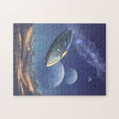 Alien ufo in de ruimte legpuzzel (Horizontaal)