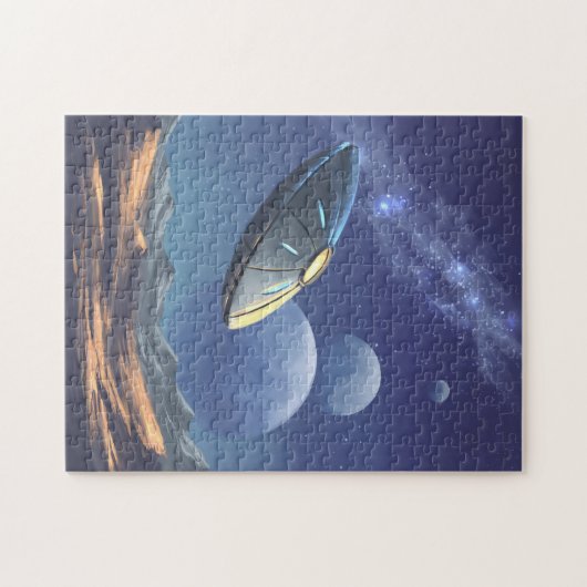 Alien ufo in de ruimte legpuzzel (Horizontaal)