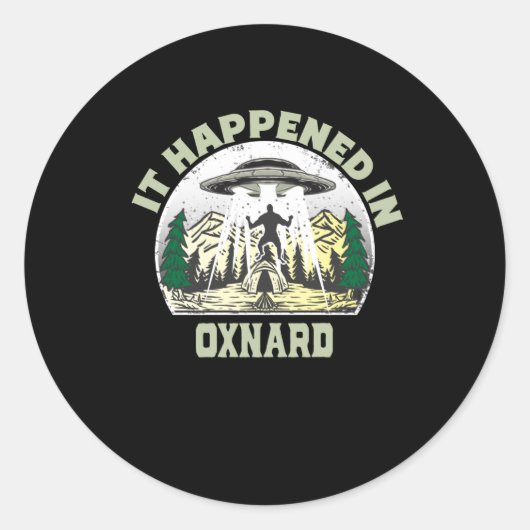 Alien UFO in oxnard City Ronde Sticker (Voorkant)