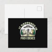 Alien UFO in Providence City Briefkaart (Voorkant / Achterkant)