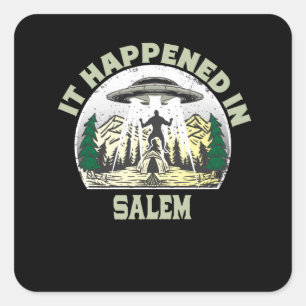 Alien UFO in salem City Vierkante Sticker