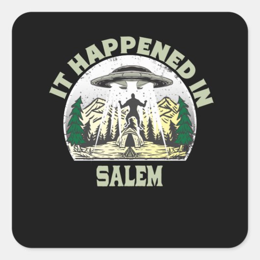Alien UFO in salem City Vierkante Sticker (Voorkant)