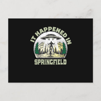 Alien UFO in springfield City Briefkaart