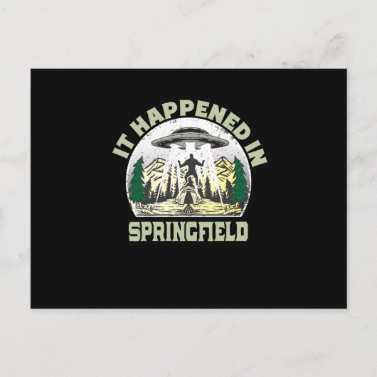 Alien UFO in springfield City Briefkaart (Voorkant)