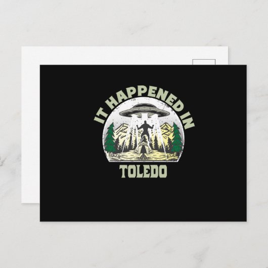 Alien UFO in toledo City Briefkaart (Voorkant / Achterkant)