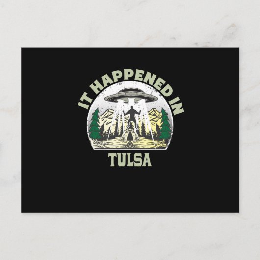 Alien UFO in tulsa City Briefkaart (Voorkant)