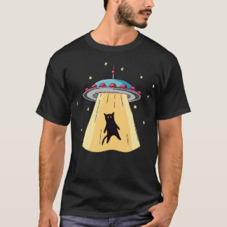 Alien UFO-kattenontvoering wil ik geloven T-shirt