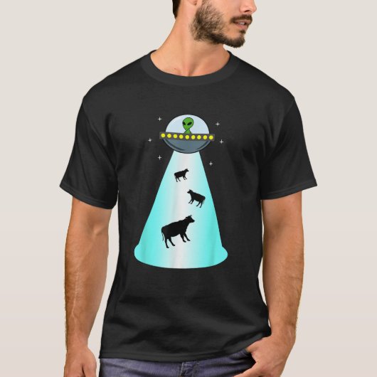 Alien UFO Koe Abduction Shirt Funny Extraterrestri (Voorkant)
