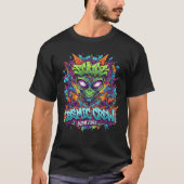 Alien UFO Kosmische Psychedelische Vibes T-Shirt (Voorkant)