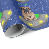 Alien UFO Leonberger Cadeaupapier (Rol Hoek)