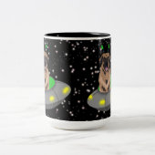 Alien UFO Leonberger Tweekleurige Koffiemok (Center)