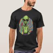 Alien UFO Mushroom Psychedelic Trippy Outer Space  T-shirt (Voorkant)