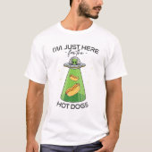 Alien UFO-ontvoering, grappige hotdog voor Aliens  T-shirt (Voorkant)