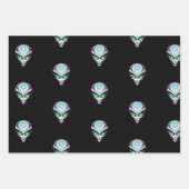 Alien UFO Ontvoering Ruimte Verjaardagsfeestje Inpakpapier Vel (Voorkant 3)