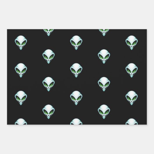 Alien UFO Ontvoering Ruimte Verjaardagsfeestje Inpakpapier Vel (Voorkant)