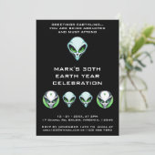 Alien UFO Ontvoering Ruimte Verjaardagsfeestje Kaart (Staand voorkant)