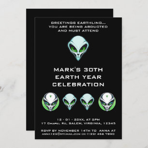 Alien UFO Ontvoering Ruimte Verjaardagsfeestje Kaart
