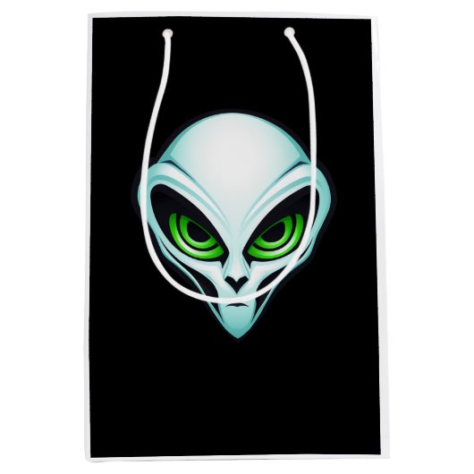 Alien UFO Ontvoering Ruimte Verjaardagsfeestje Medium Cadeauzakje (Voorkant)
