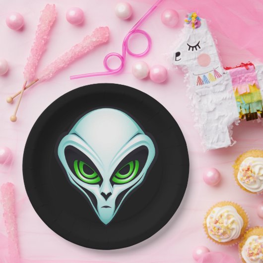 Alien UFO Ontvoering Ruimte Verjaardagsfeestje Papieren Bordje (Feest)