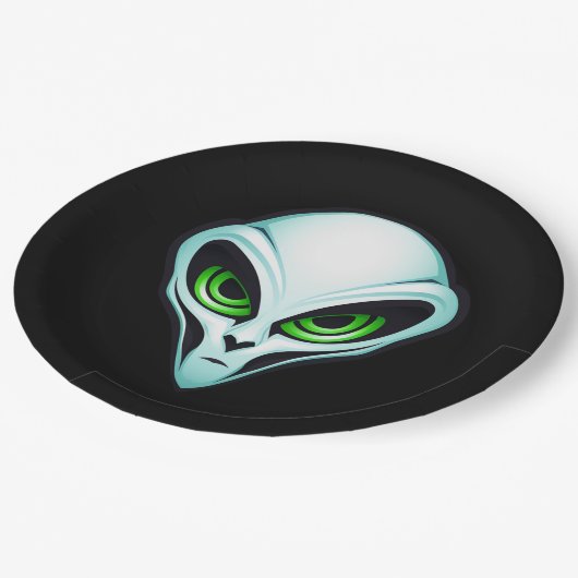 Alien UFO Ontvoering Ruimte Verjaardagsfeestje Papieren Bordje (Gekanteld)