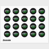 Alien UFO Ontvoering Ruimte Verjaardagsfeestje Ronde Sticker (Vel)