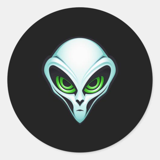 Alien UFO Ontvoering Ruimte Verjaardagsfeestje Ronde Sticker (Voorkant)
