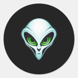 Alien UFO Ontvoering Ruimte Verjaardagsfeestje Ronde Sticker