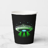Alien UFO ontvoering ruimteschip verjaardagsfeestj Papieren Bekers (Achterkant)