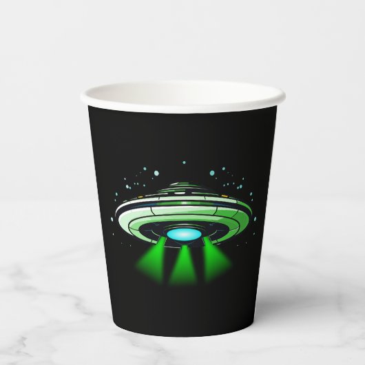 Alien UFO ontvoering ruimteschip verjaardagsfeestj Papieren Bekers (Achterkant)