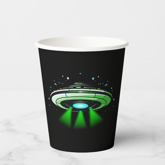 Alien UFO ontvoering ruimteschip verjaardagsfeestj Papieren Bekers (Voorkant)