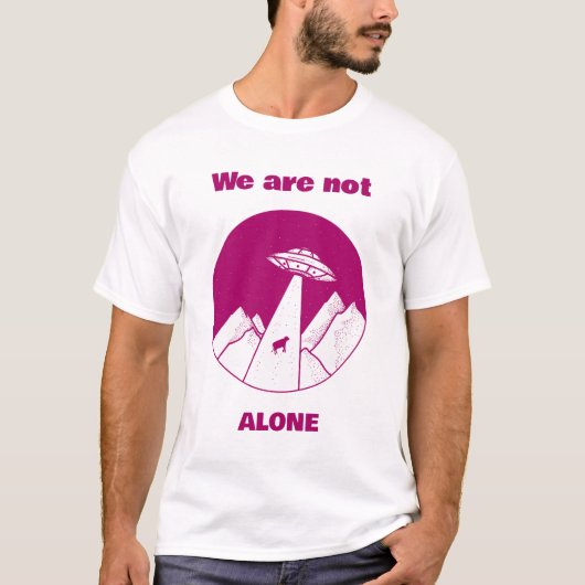 Alien UFO-ontvoeringsontwerp, tekst (we zijn niet T-shirt (Voorkant)