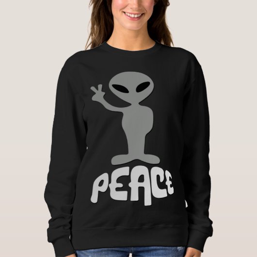 Alien UFO Peace Sign Trui (Voorkant)