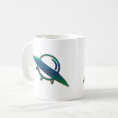 Alien UFO Ship Minimalist Mug | Sci-Fi Art Koffiemok (Voorkant links)