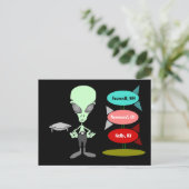 Alien UFO-sighting-Briefkaart uit de middeleeuwen Briefkaart (Staand voorkant)