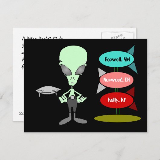 Alien UFO-sighting-Briefkaart uit de middeleeuwen Briefkaart (Voorkant / Achterkant)