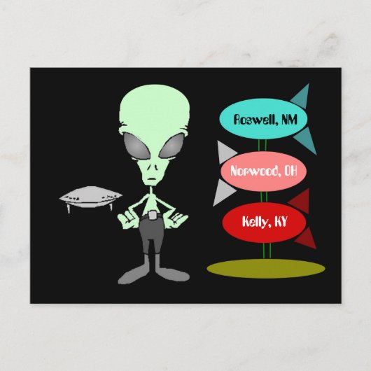 Alien UFO-sighting-Briefkaart uit de middeleeuwen Briefkaart (Voorkant)