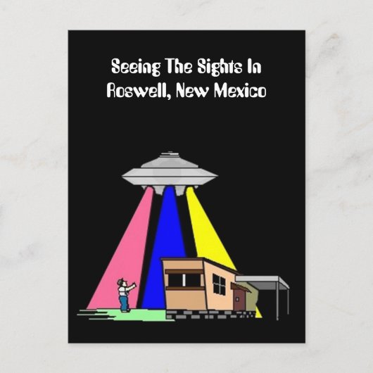 Alien UFO Sighting ROSWELL Briefkaart uit de midde (Voorkant)