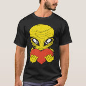 Alien UFO Space Alien Heart T-shirt (Voorkant)