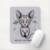 Alien UFO Sphynx Cat Illustration Muismat (Met muis)