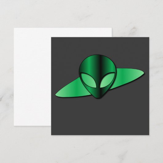 Alien UFO-uitnodiging Kaart (Voorkant / Achterkant)