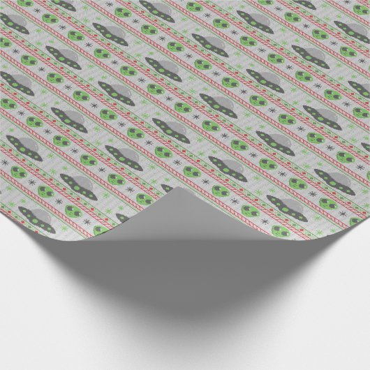 Alien Ugly KerstSweater Cadeaupapier (Hoek)